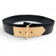 CEINTURE SAINT LAURENT 340543 BOUCLE DOREE T95 CUIR BOX NOIR LEATHER BELT 490€