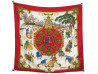 foulard hermes joies d'hiver metz carre 90 soie rouge
