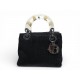 SAC A MAIN CHRISTIAN DIOR LADY MINI EN TOILE NOIRE JERSEY ANSES PLEXI BAG 3300€