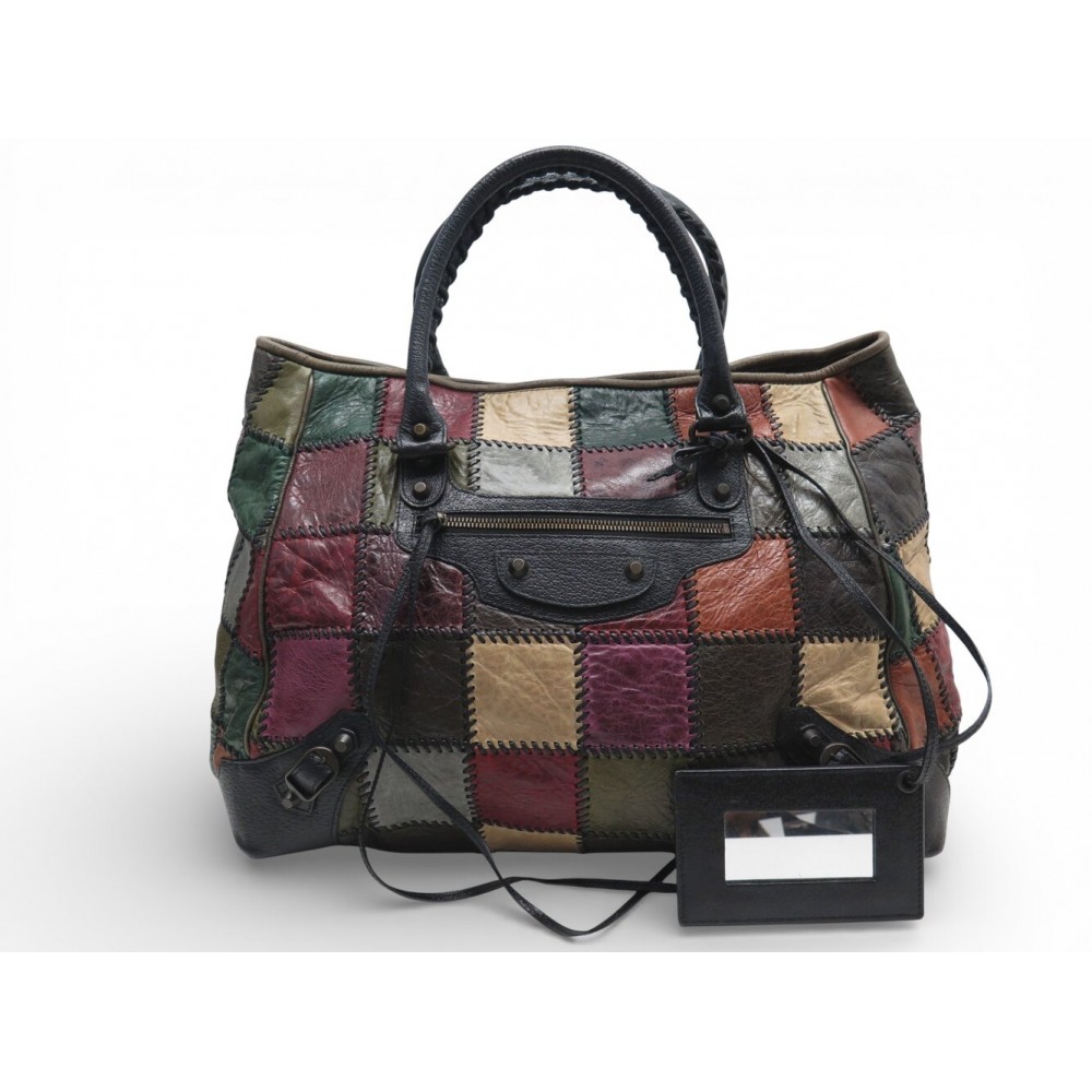 SAC A MAIN BALENCIAGA 228755 CITY SUNDAY PATCHWORK EN CUIR MULTICOLORE BAG 3400€