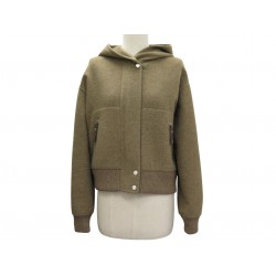 NEUF BLOUSON HERMES BOMBERS A CAPUCHE M 38 MANTEAU EN CACHEMIRE KAKI COAT 5900€