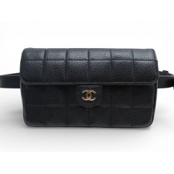 SAC A MAIN CHANEL POCHETTE CEINTURE CUIR MATELASSE CHOCOLATE BAR BELT BAG 2800€