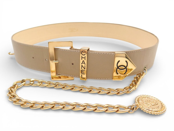  ceinture chanel logo cc cuir medaillon