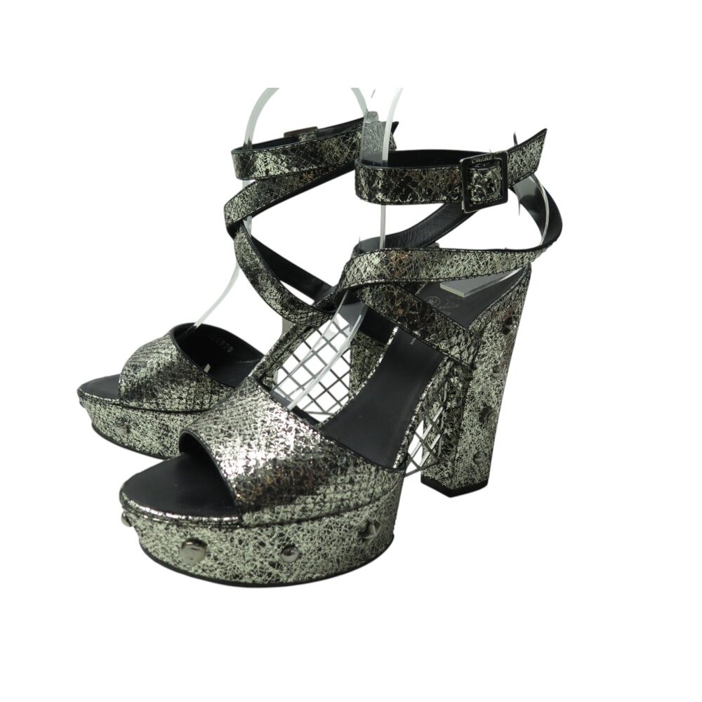 CHAUSSURES CHANEL G25978 LUCKY CHARMS LOGO CC CAMELIA TREFLE 38.5 SANDALES 1450€