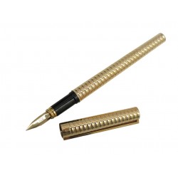 NEUF VINTAGE STYLO PLUME ST DUPONT 41021 A CARTOUCHES EN PLAQUE OR FOUNTAIN PEN