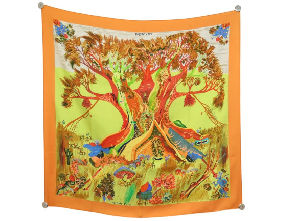 foulard hermes kuggor tree sefdin kwumi carre 90 en