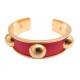 BRACELET HERMES JONC EN CUIR ROUGE ET METAL DORE RED LEATHER GOLDEN BANGLE 890€