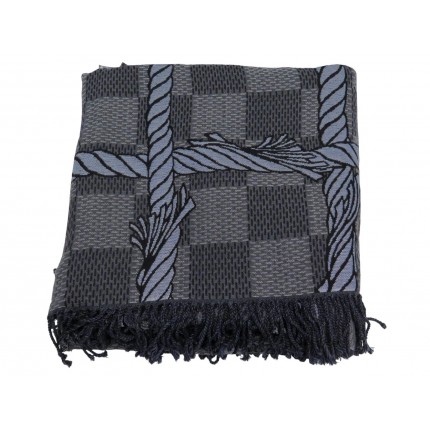 NEUF PLAID LOUIS VUITTON X CHRISTOPHER NEMETH DAMIER ROPE R2248 EN LAINE BLANKET