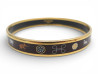 bracelet hermes en email noire fin l plaque or