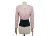  veste chanel tweed rose et soie noire boutons