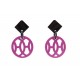 NEUF BOUCLES D'OREILLES HERMES HAVA CORNE DE BUFLE ET LAQUE VIOLET EARRINGS 500€