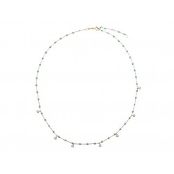 NEUF COLLIER GIGI CLOZEAU SUPREME OR JAUNE 18K DIAMANTS EMERAUDES NECKLACE 1930€