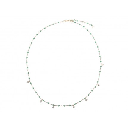 NEUF COLLIER GIGI CLOZEAU SUPREME OR JAUNE 18K DIAMANTS EMERAUDES NECKLACE 1930€