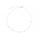 NEUF COLLIER GIGI CLOZEAU SUPREME OR JAUNE 7 DIAMANTS PERLES RESINE OPALE 1930€