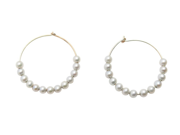  boucles d'oreilles ginette ny maria pearl hoops
