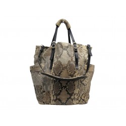 SAC A MAIN JIMMY CHOO BLARE TOTE EN CUIR DE PYTHON BEIGE SHOULDER HAND BAG 3900€