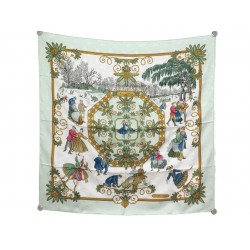 NEUF FOULARD HERMES JOIES D'HIVER JOACHIM METZ SOIE BROCHEE JACQUARD SCARF 580€