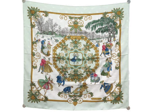  foulard hermes joies d'hiver joachim metz soie