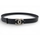 NEUF CEINTURE CHANEL BOUCLE LOGO CC STRASS T100 40 CUIR NOIR + BOITE BELT 990€