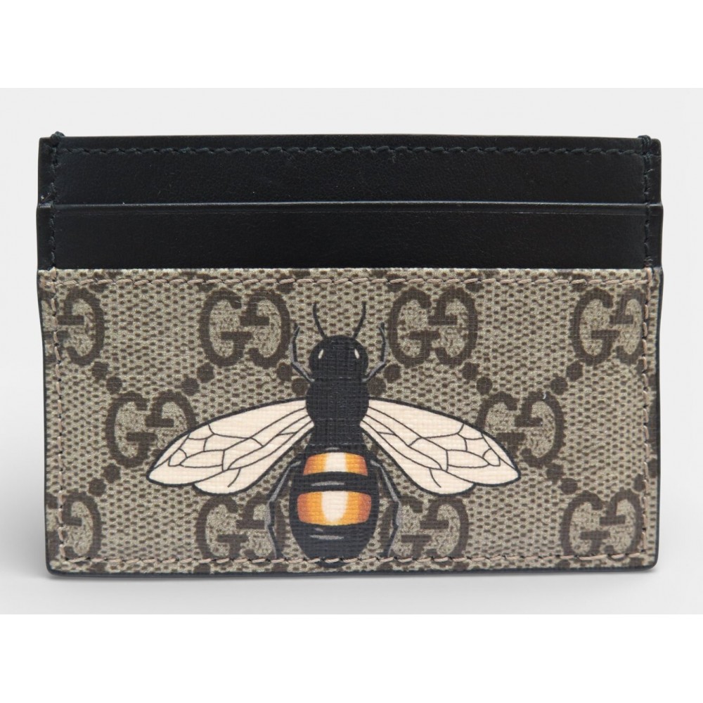 NEUF PORTE CARTES GUCCI TOILE GG SUPREME ABEILLE 451277 ED. LIMITEE CARD HOLDER