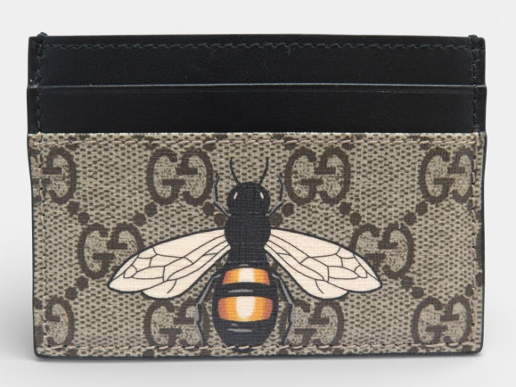 porte cartes gucci toile gg supreme abeille