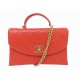 NEUF SAC A MAIN CHANEL COCO HANDLE BANDOULIERE CUIR CORAIL HAND BAG PURSE NEW