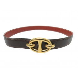 VINTAGE NEUF CEINTURE HERMES CHAINE D'ANCRE 28MM T80 CUIR REVERSIBLE BELT 845€