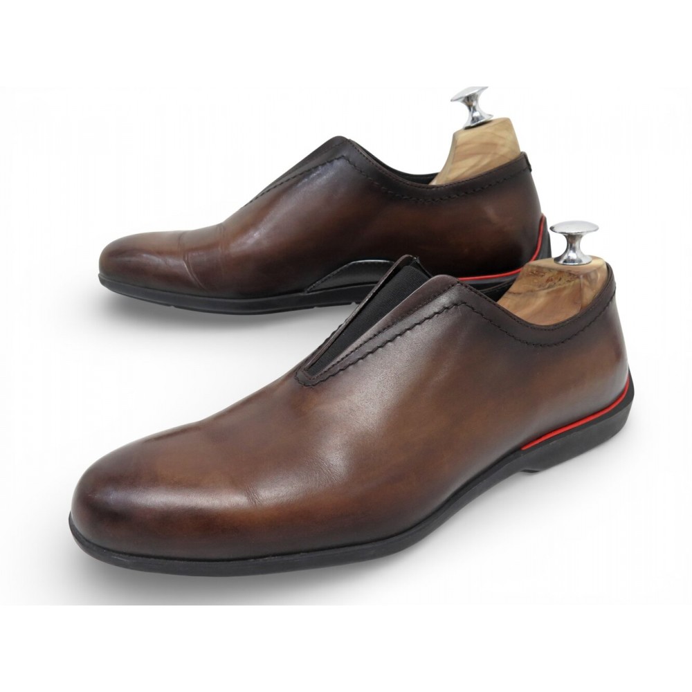 CHAUSSURES BERLUTI X FERRARI MOCASSINS S4513 6 40 CUIR MARRON LOAFERS SHOES 950€