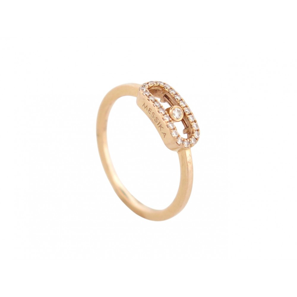 BAGUE MESSIKA MOVE UNO SEMI PAVEE 04705-PG OR ROSE 18K & DIAMANTS T47 RING 1390€