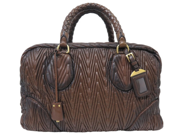 sac a main prada weekend cuir nappa plisse