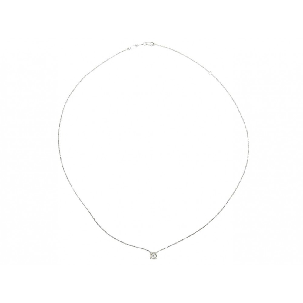 COLLIER DINH VAN LE CUBE DIAMANT 608113 EN OR BLANC 18K + BOITE NECKLACE 2070€