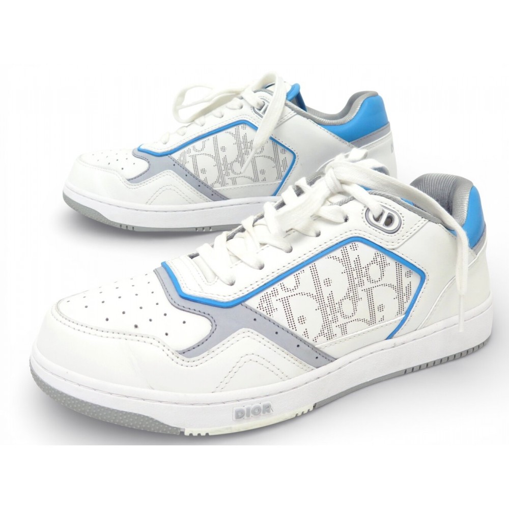 NEUF CHAUSSURES DIOR SNEAKERS B27 LOW OBLIQUE 3SN272ZIJ 40.5 EN CUIR SHOES 1150€