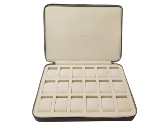 rare etui de voyage pour 18 montres rolex en cuir