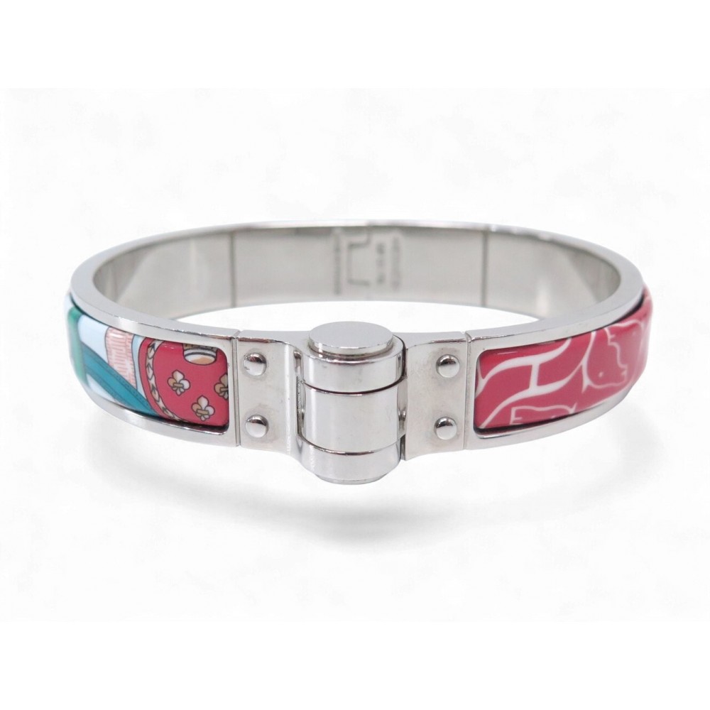 RARE BRACELET HERMES CHARNIERE CAVALCADOUR A CHEVAL 17 CM EN EMAIL BANGLE 675€