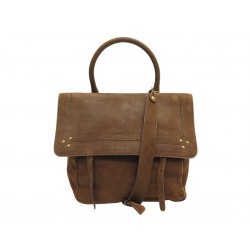 SAC A MAIN JEROME DREYFUSS JEREMIE EN CUIR SUEDE MARRON BANDOULIERE PURSE 875€