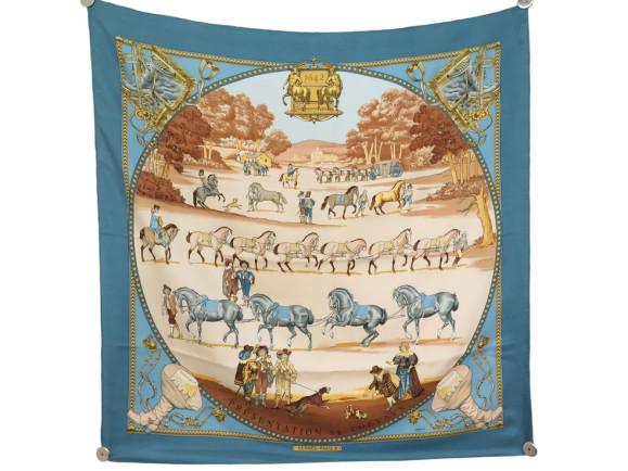 foulard hermes presentation de chevaux 1ere