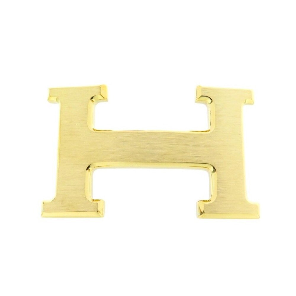 NEUF BOUCLE DE CEINTURE HERMES H 32 MM EN METAL DORE BROSSE GOLDEN BUCKLE BELT
