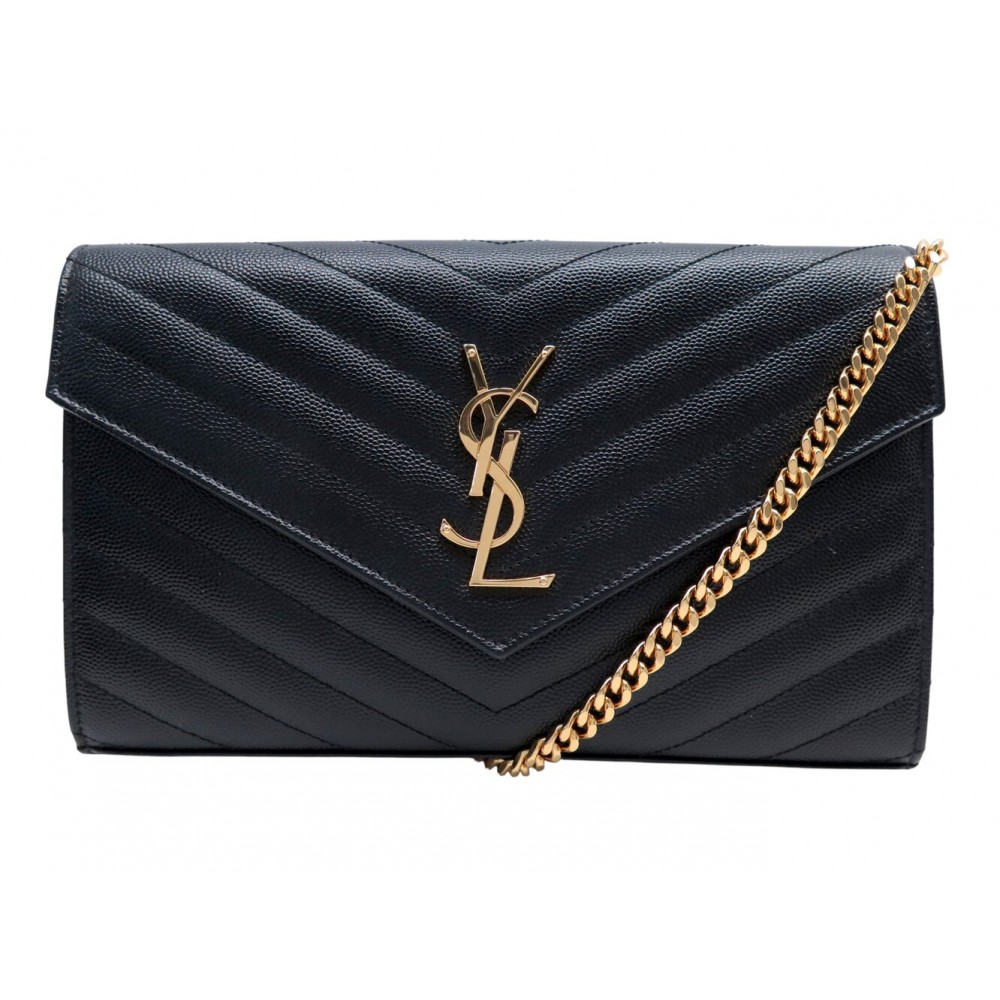 NEUF SAC SAINT LAURENT 377828 CASSANDRE CHAIN WALLET ENVELOPPE BANDOULIERE 1550€
