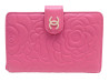 portefeuille chanel a50087 camelia en cuir rose