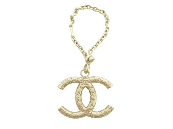  rare porte cles chanel logo cc embosse cc en