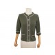 NEUF GILET CHANEL CARDIGAN MANCHES 3/4 40 36 S EN CACHEMIRE VERT VEST NEW 4500€