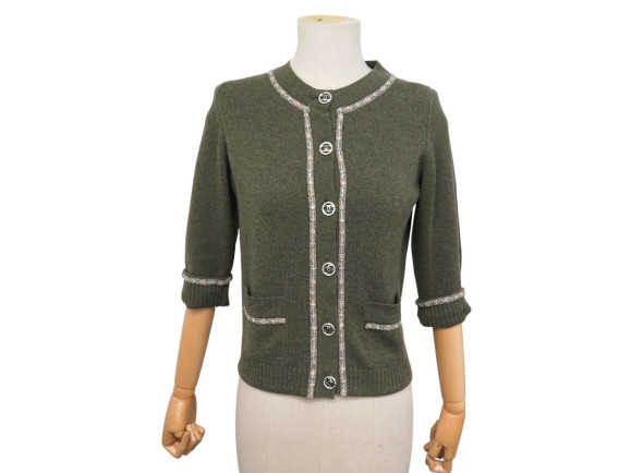  gilet chanel cardigan manches 3 4 40 36 s en