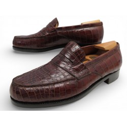 VINTAGE CHAUSSURES JM WESTON 180 EN CROCODILE MARRON + EMBAUCHOIRS LOAFERS 4805€