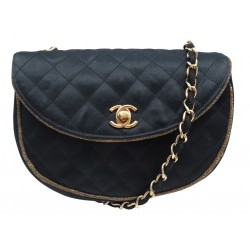VINTAGE SAC A MAIN CHANEL DEMI LUNE 1980 EN SATIN BANDOULIERE CLUTCH BAG 4890€