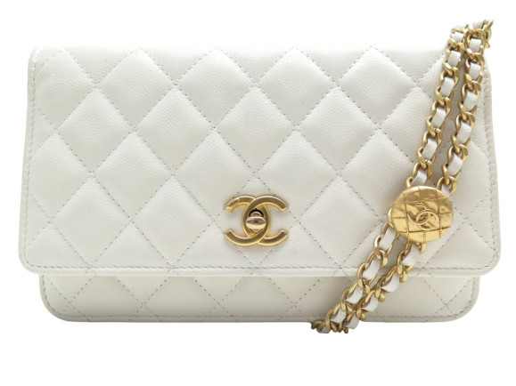 sac a main chanel o mini ap2840 cuir caviar blanc