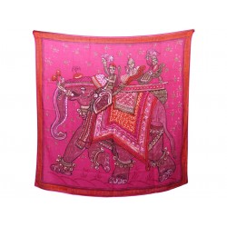 CHALE HERMES BELOVED INDIA EN CACHEMIRE & SOIE ROSE CARRE 140 SHAWL SCARF 1340€