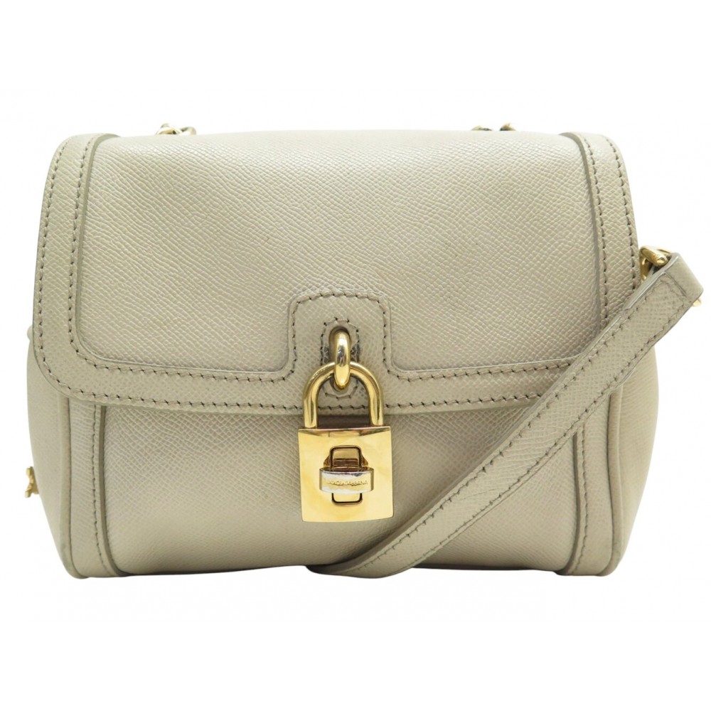 SAC A MAIN DOLCE & GABBANA MISS BONITA CUIR GRAINE CREME BANDOULIERE BAG 1950€