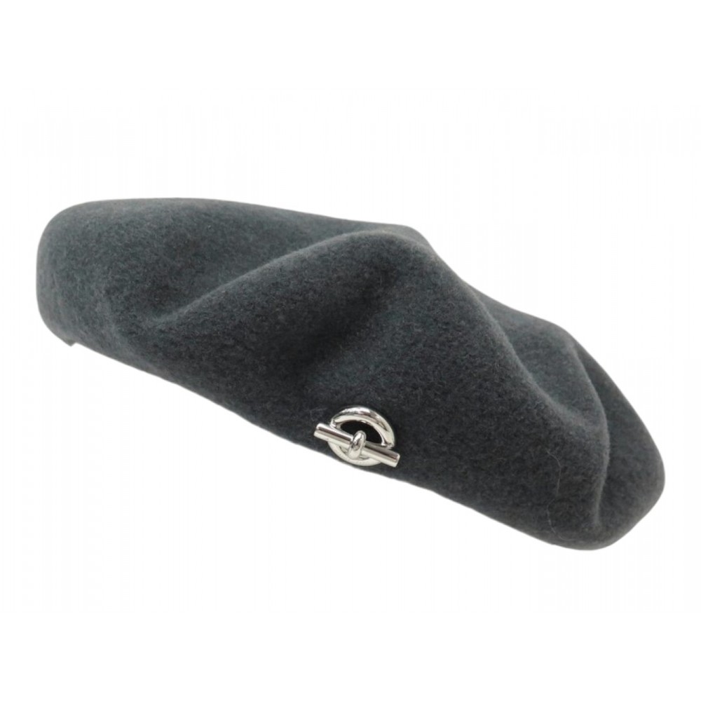NEUF CHAPEAU HERMES BERET BONNIE SAILOR 232035N T58 FEUTRE ANTHRACITE HAT 730€