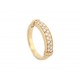 BAGUE ALLIANCE JONC DEMI SERTIE DE 20 DIAMANTS 0.3CT T52 OR JAUNE 18K 4.7G RING