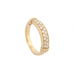 BAGUE ALLIANCE JONC DEMI SERTIE DE 20 DIAMANTS 0.3CT T52 OR JAUNE 18K 4.7G RING